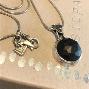 Silpada sterling vintage matte onyx necklace